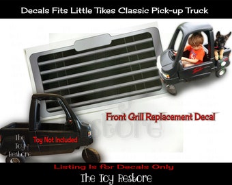 Front Grill Decals Toy Restore Replacement Stickers for Little Tikes Cozy Ride On Classic Pickup Truck