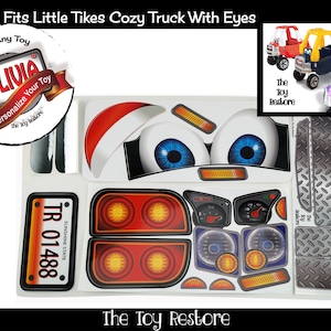 The Toy Restore Personalized Replacement Stickers fits Little Tikes Cozy Coupe Truck With Eyes on Dash Boy