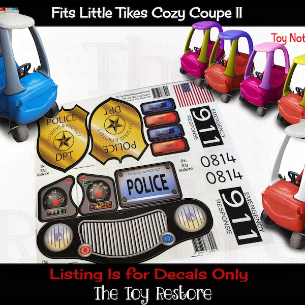 Cozy Coupe Police Car Decal Etsy