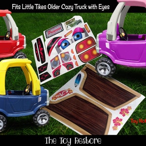 Wood Panel Custom Decals Replacement Stickers for Little Tikes Older Cozy Truck With Eyes Boy Surfer Surf