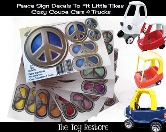 The Toy Restore Peace Sign Car Truck Decals Replacement Stickers fits DIY Projects, Little Tikes, Step2 Wood, VW Makeover