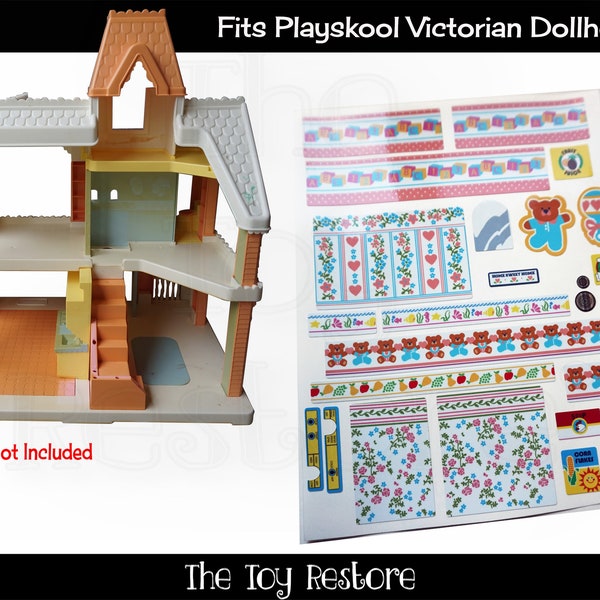 The Toy Restore Replacement Stickers fits Playskool Victorian 1993 Dollhouse Decals