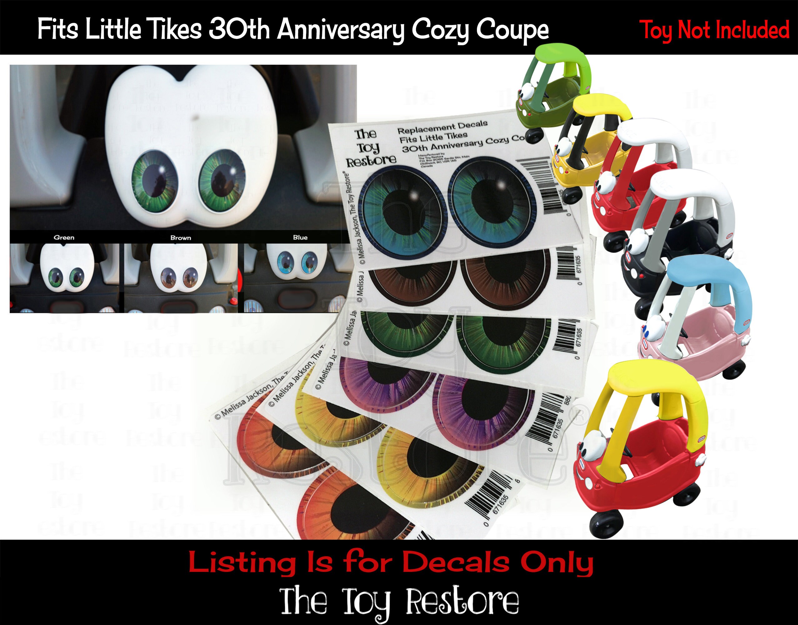 宅配 The Toy 30th Fits Stickers Replacement Decals Eye Restore 乗用玩具パーツ・アクセサリ