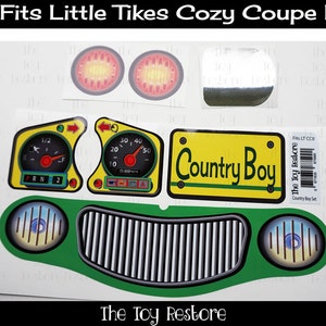 The Toy Restore Yellow and Green Decals Replacement Stickers for Little Tikes Cozy Coupe II Car Ride-on