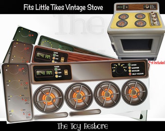 The Toy Restore Replacement Stickers for Vtg Little Tikes Stove Updated Stainless Steel