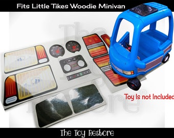 The Toy Restore Replacement Stickers fits Little Tikes Woody Minvan Van Wood Panel for two Ride-on