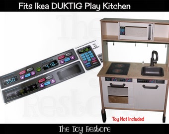 The Toy Restore Replacement Stickers Spare Decals Fits DIY IKEA DUKTIG Play Kitchen Oven Microwave