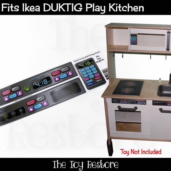 The Toy Restore Replacement Stickers Spare Decals Fits DIY IKEA DUKTIG Play Kitchen Oven Microwave