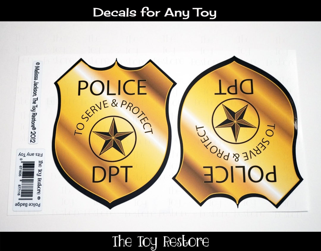 Police Foundations Sticker Toy Restore Replacement Stickers Police Badge Decals DIY Kids Cars ...