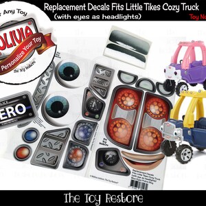 Personalized Police Decals Replacement Stickers for 2017 Little Tikes Tykes Custom Cozy Truck with Eyes as headlights