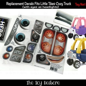 Police Decals Replacement Stickers for 2017 Little Tikes Tykes Custom Cozy Truck with Eyes as headlights