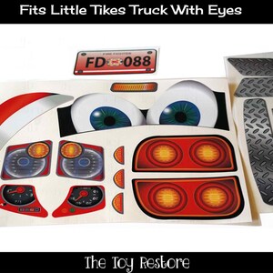 The Toy Restore Replacement Stickers for Little Tikes Cozy Coupe Truck with Eyes Fire Truck boy NL
