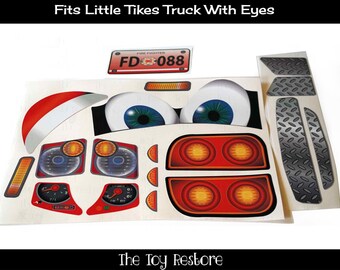 The Toy Restore Replacement Stickers for Little Tikes Cozy Coupe Truck with Eyes Fire Truck boy NL