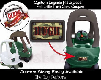 Camo License Plate Decals Replacement Stickers fits Little Tikes Tykes Custom Cozy Coupe Car