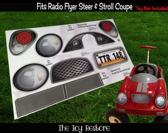 The Toy Restore Replacement Stickers Fits Radio Flyer Steer & Stroll Coupe Push Buggy Ride-on Car