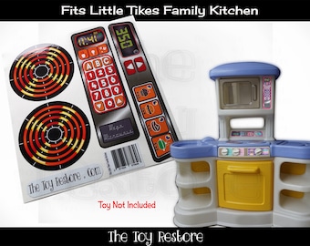 The Toy Restore Replacement Stickers fits Little Tikes Tykes Family Play Kitchen Bright Colors