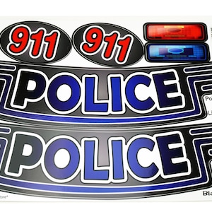 Toy Restore Replacement Stickers fits Little Tikes Step2 Black & Blue Police Decals Custom Cozy Coupe Car Truck ride on