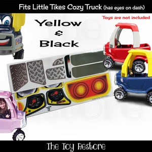 The Toy Restore Replacement Stickers fits Little Tikes Cozy Truck With Eyes on Dash Boy Yellow & Black