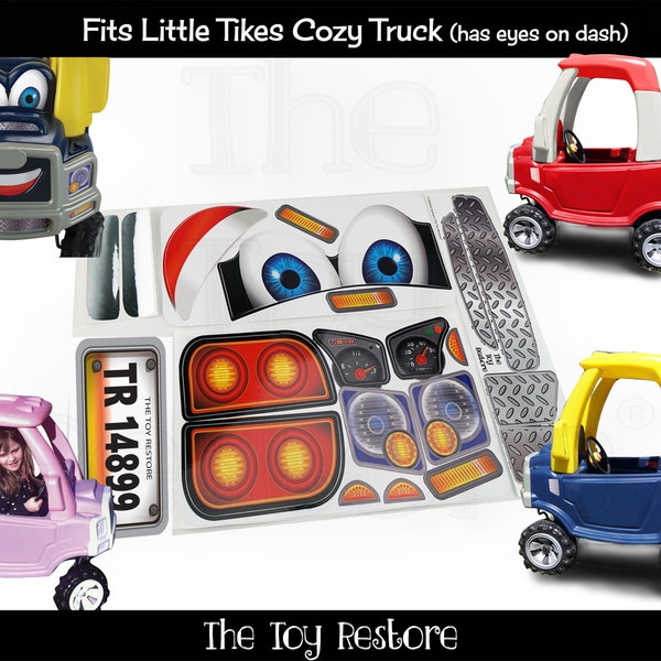 Las pegatinas de repuesto de Toy Restore se adaptan a Little Tikes Cozy Truck con ojos en Dash Boy