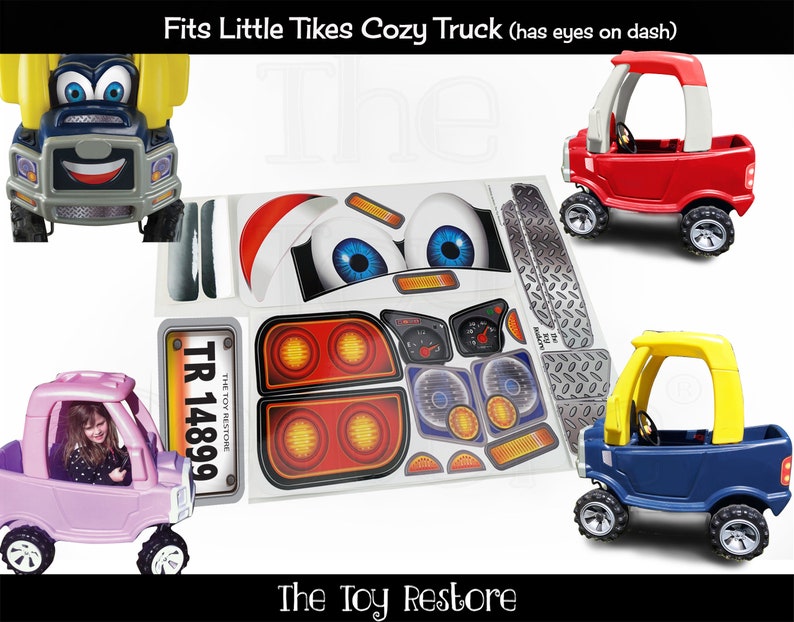 The Toy Restore Replacement Stickers fits Little Tikes Cozy Truck With Eyes on Dash Boy image 1