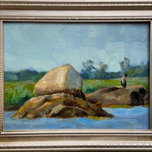 Low Tide, original oil painting, 9 x 12