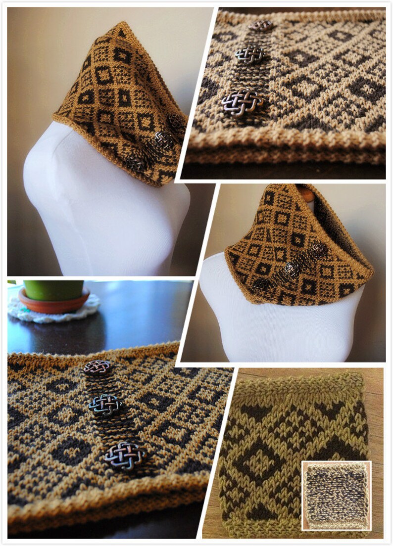 Puzzle Cowl Pattern -- It Has a Two Color Diamond Pattern in the Cowl ...