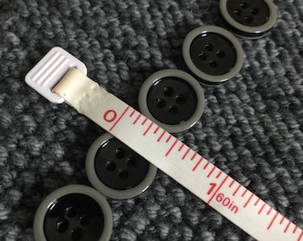 Conjunto de 5 negro con el borde gris botones de 4 agujeros - comprar 4 conjuntos obtener 1 conjunto libre