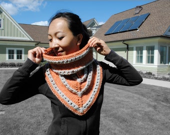 Patrón de capuchas estilo chal: dos estilos en un diseño; Dos tamaños en un patrón; Dos diseños en un solo precio.