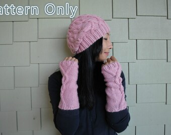 Patrón de tejer de escultura de hielo - conjunto de gorro y manoplas de punto