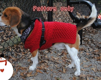 Patrón de tejido: el suéter navideño canino es un atuendo de invierno perfecto o un regalo de Navidad para sus pequeños seres queridos.