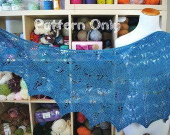 Patrón de chal de encaje de jardín de mariposas