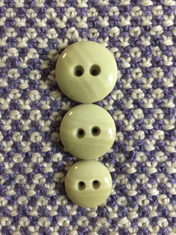 Set of 4 cream color 2-hole buttons, 3 sizes available, buy 4 sets of any size get 1 lower price set in your purchase FREE