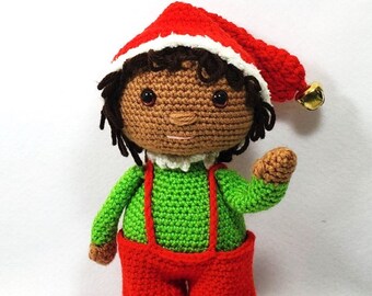 Eli the Elf, Christmas Pattern, Crochet Amigurumi