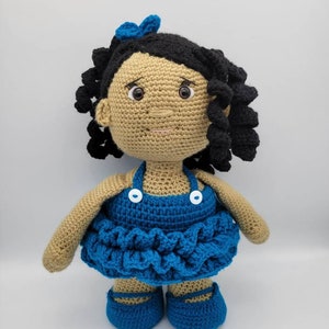 Crochet Doll Dress Pattern- Ruffle Dress and Shoes for Jenna Doll,  Instant PDF Download