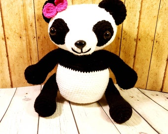 Modèle d'ours panda au crochet avec option garçon et fille