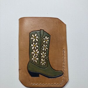 Genuine leather cowgirl boot wallet