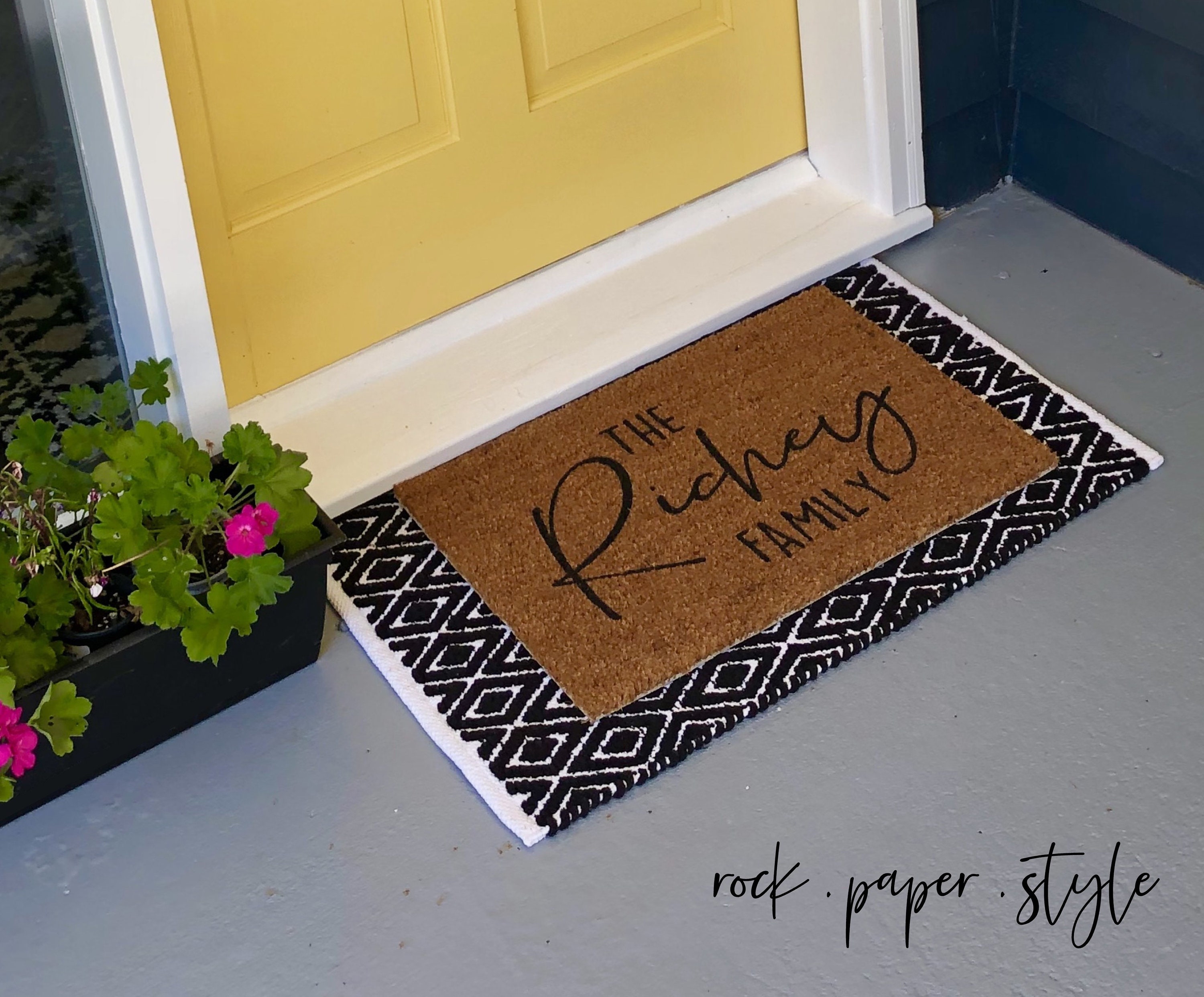 Door Mat Our Nest Layered Doormat Farmhouse mat Etsy