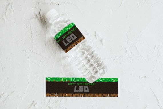 Minecraft Water Bottle Labels, Minecraft Bottle Labels, Water