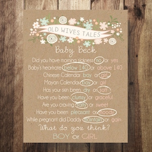 Gender Reveal Old Wives Tales Party Decor, Gender Reveal Printable Sign, Boy or Girl, He or She, Miss or Mister, Printable, DIY,Reveal Party