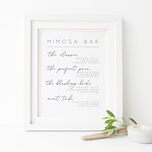 Bachelorette Mimosa Bar Signe | Douche nuptiale Mimosa Menu | | de mariage Brunch Bachelorette | Feu de camp | | imprimable Cocktails | Le