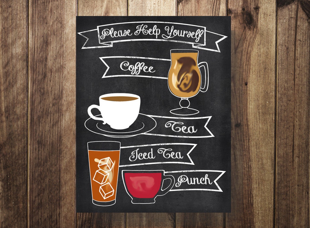 Coffee Station Sign, Coffee Bar, Drink Station Printable, Coffee, Punch