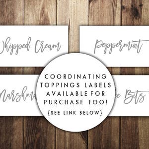 12 Hot Chocolate Bar Toppings Printable Labels, Hot Cocoa Bar, Winter ...