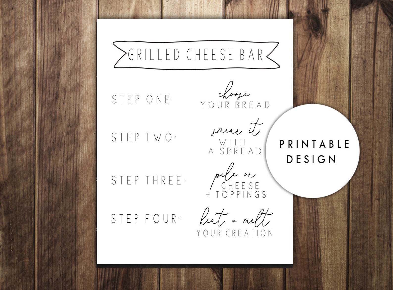 Gourmet Grilled Cheese Station Bar Sign How To Late Night Etsy