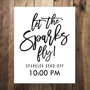 Sparkler Send Off Sign, Printable Sparkler Sign, Wedding Send Off Sign, Sparklers, Let Love Sparkle, Let the Sparks Fly