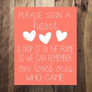 Please Sign a Heart, Wedding Guest Book, Sign our GuestBook, Wedding Reception, DIY Printable Design, Beach Wedding, Rustic Wedding, DIY