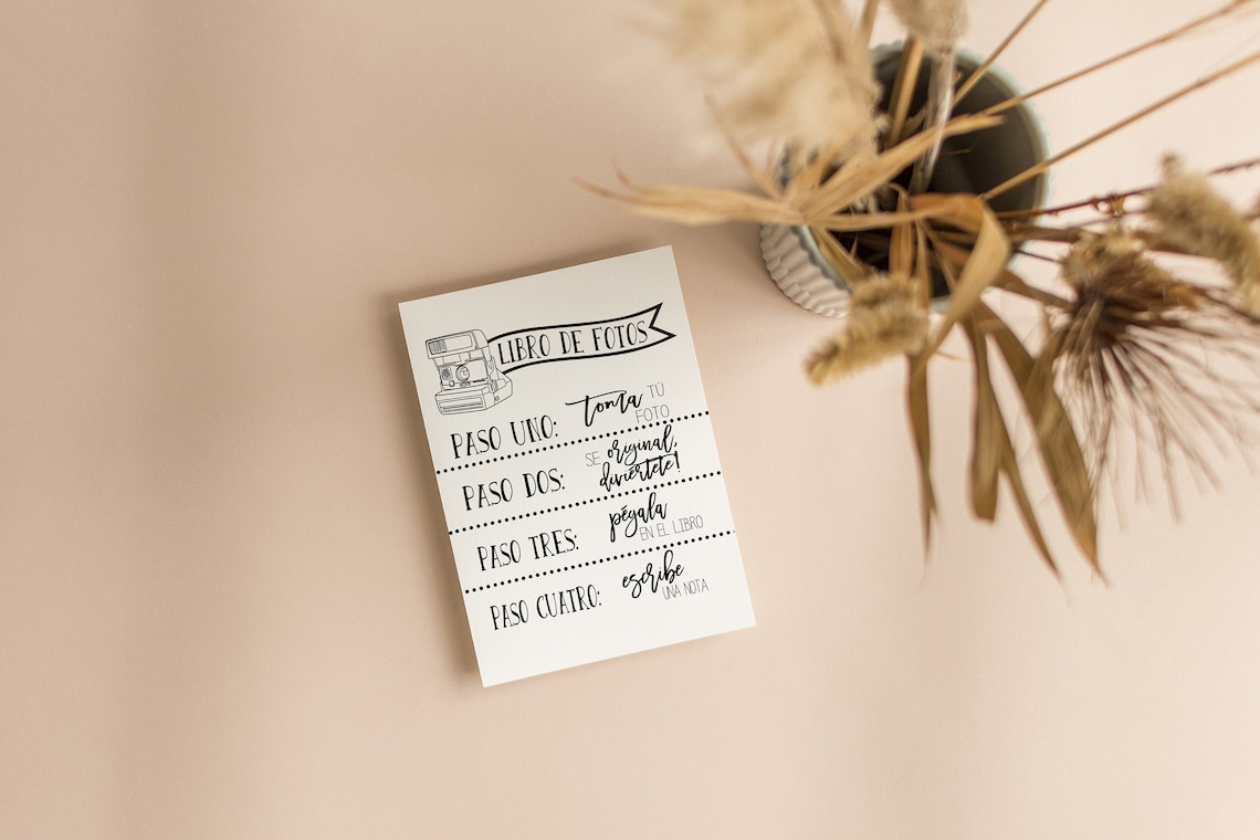Spanish Guestbook Sign Guest Book Photo Guest Book Instant Etsy