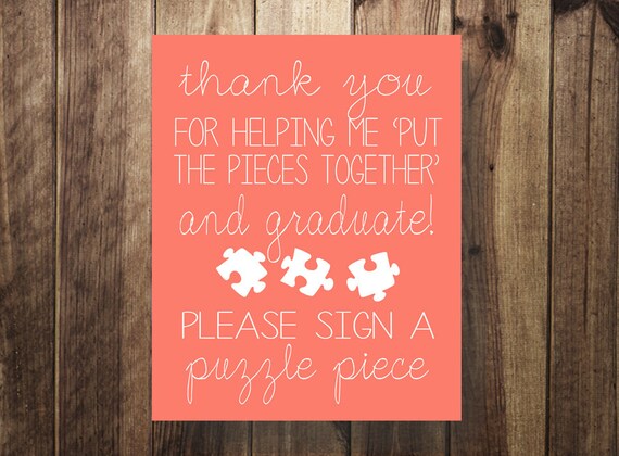 Graduation Open House Graduation Party Please Sign A Puzzle Etsy