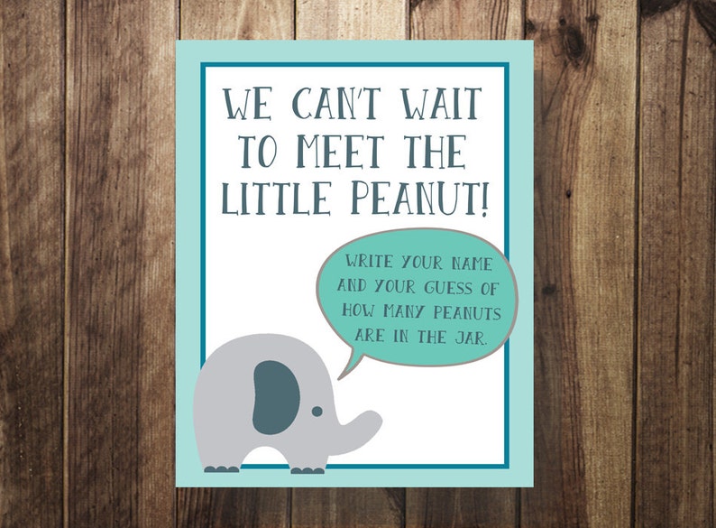 Elephant Baby Shower Game Guess How Many Peanuts In The Jar Etsy Elephant Baby Shower Game Guess How Many Peanuts In The Jar Etsy