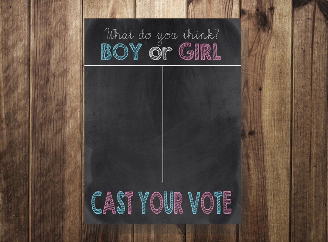 Gender Reveal Party Decor, Gender Reveal Printable Sign, Cast Your Vote ...
