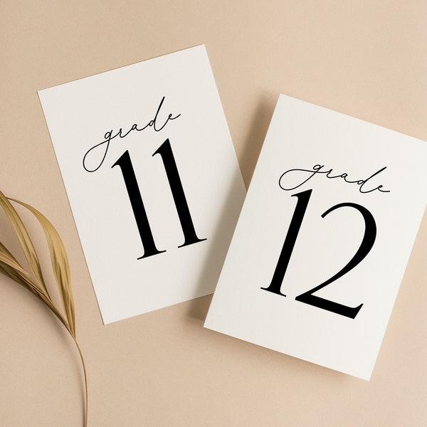 Graduation Photo Banner Labels, Grades Kindergarten-12th, Grade Level Table Numbers, Ready to Print, Instant Download, Printable, WSG